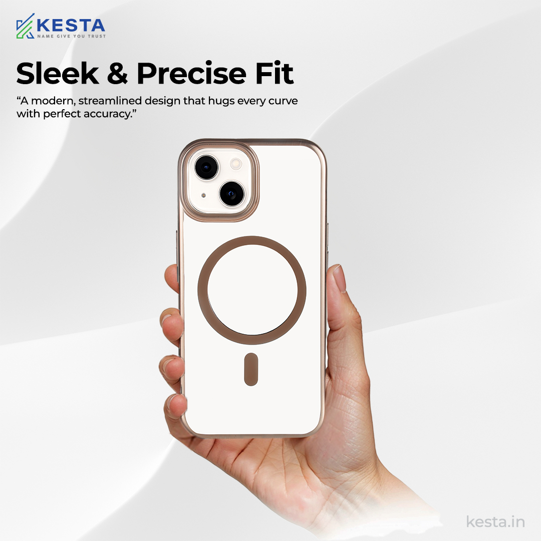 iPhone 15 Cover - Notify Popup Gold Transparent Case (Camera Sink Protection & Wireless Charging Optimized)